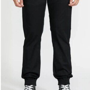 Volcom Men's Frickin Slim Jogger Pants Medium Black Stretch NEW *stain* Flaw